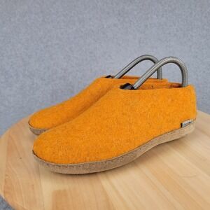 Glerups The Shoe Slipper Women 36 Orange Felted‎ Wool Suede Sole Slip On Danish
